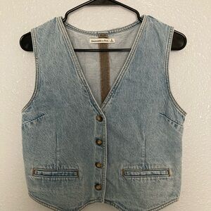 Abercrombie & Fitch Light Blue Denim Vest